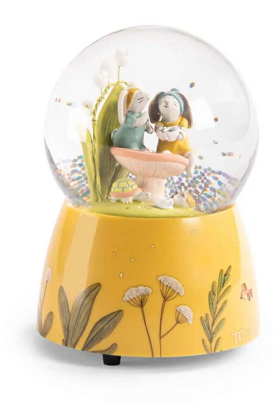 Trios Petits Lapins Musical Snow Globe