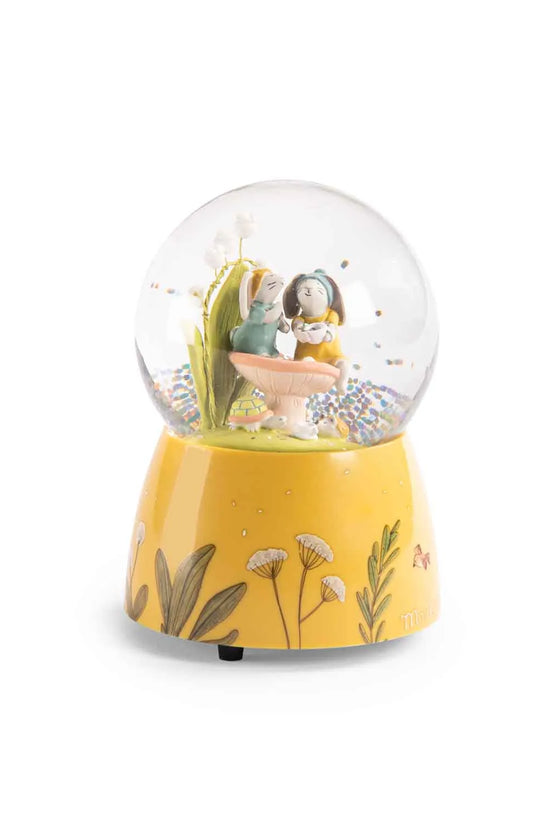 Trios Petits Lapins Musical Snow Globe