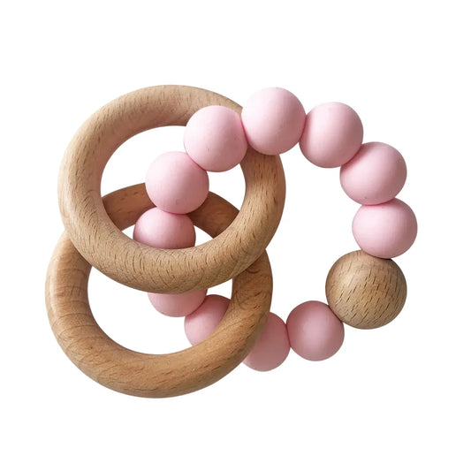 Beechwood Teether Ring - Rosewater