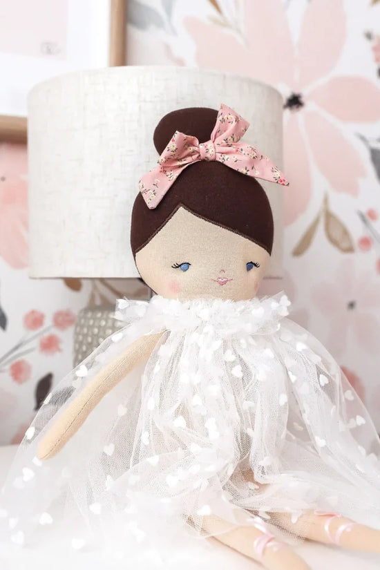 Mia Doll White Heart Tulle Dress