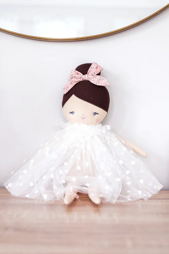 Mia Doll White Heart Tulle Dress